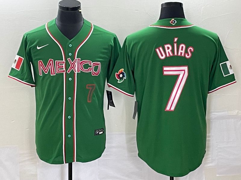 Men 2023 World Cub Mexico #7 Urias Green Nike MLB Jersey24